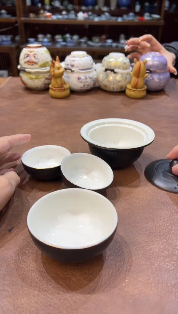 真的很便宜超好看会开片的旅行茶具