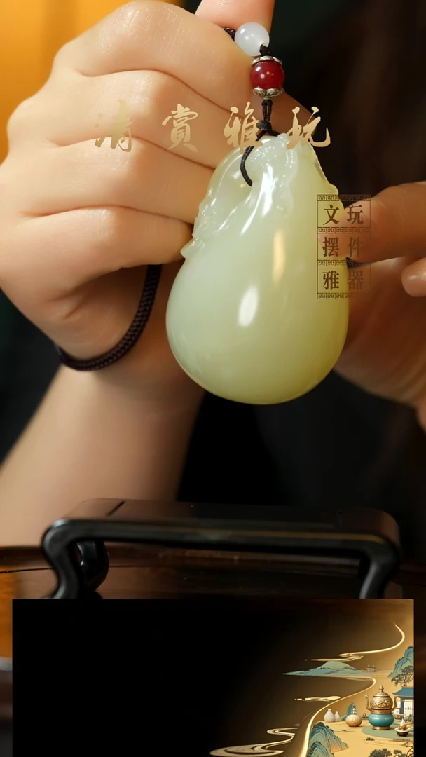 玉《福袋》手把件摆件