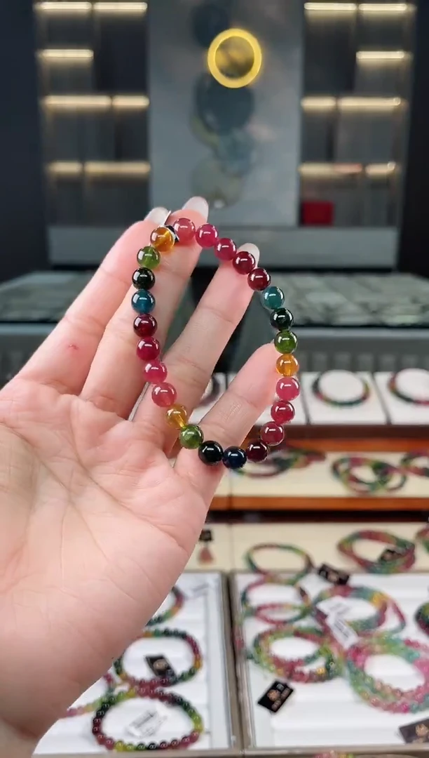 未镶嵌老矿碧玺单圈手串7mm+碧玺（多样性发一条）T