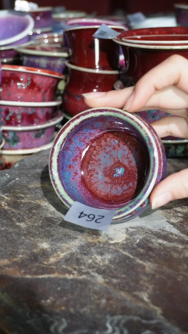 摆件陶精品窑变钧瓷茶器