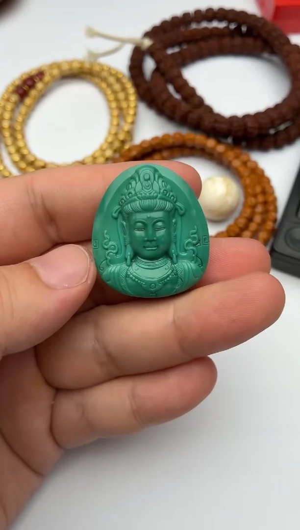 绿松石未镶嵌牌子松石观音牌