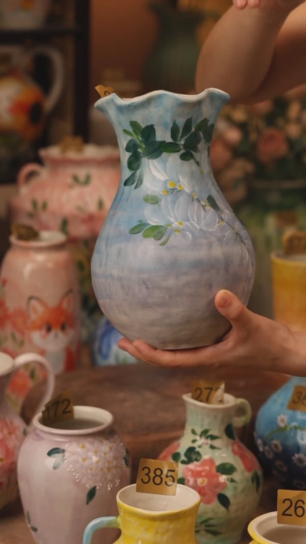 陶瓷377景德镇设计师手作花器摆件侘寂风