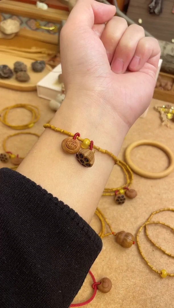 竹节手串一物一拍加黄水晶跑环单圈好运连连