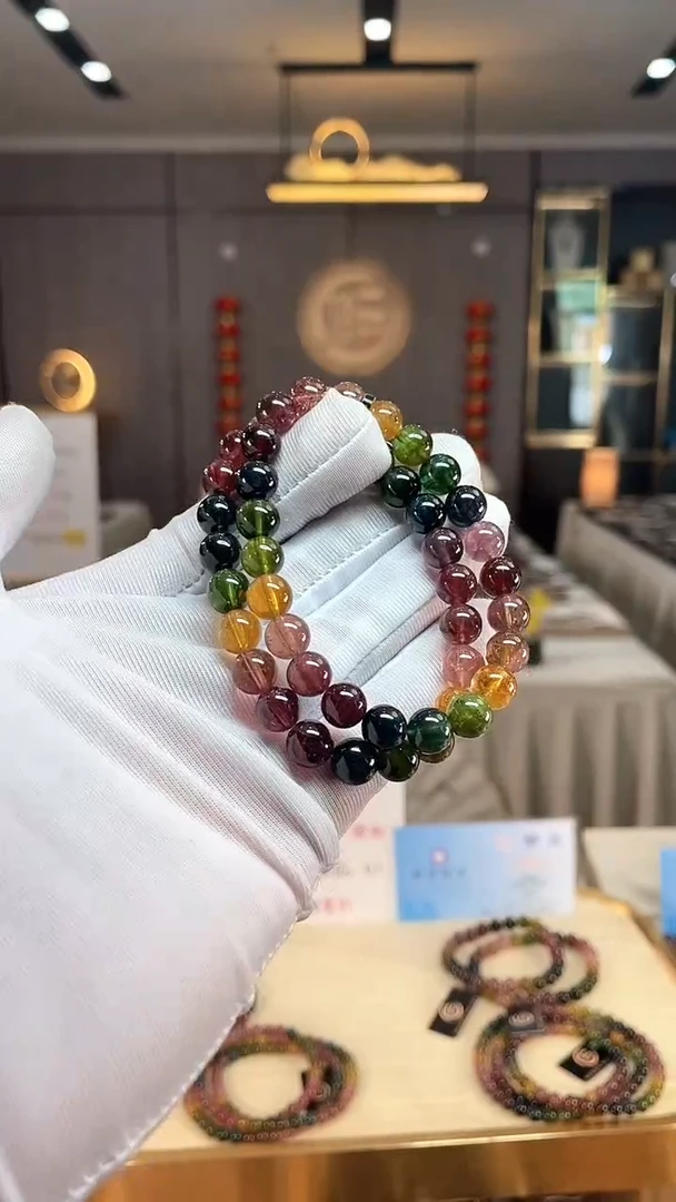 未镶嵌老矿碧玺彩虹单圈手串8mm+碧玺（多样性发一条） xion