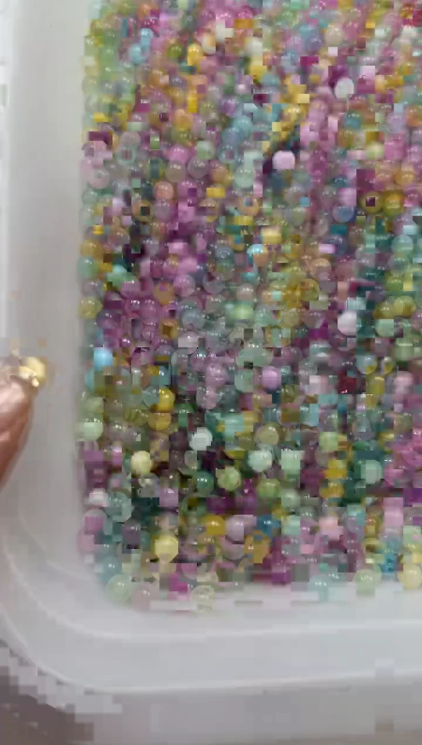 未镶嵌颈饰碧玺w2501彩虹碧玺6mm*50颗