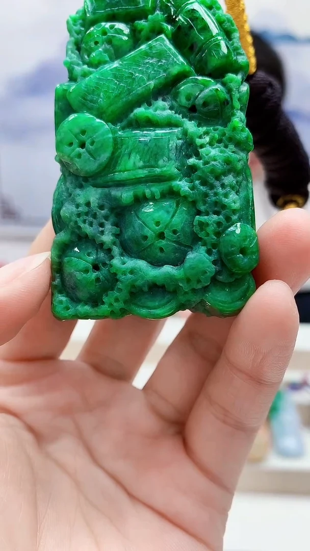 未镶嵌定制翡翠5060lr-毛货挂件54