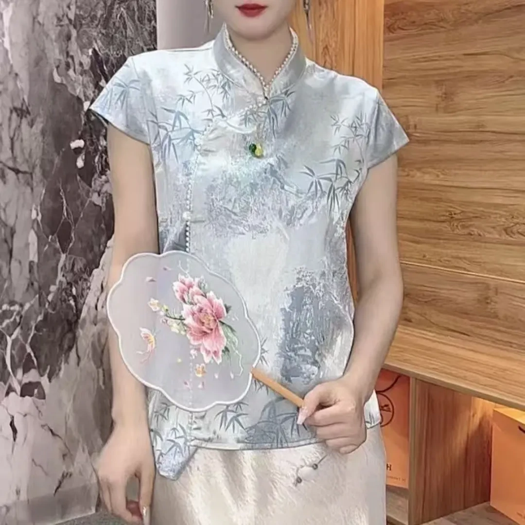 （如意竹）夏季新款马甲女时尚显瘦遮肚气质复古中式日常中国风