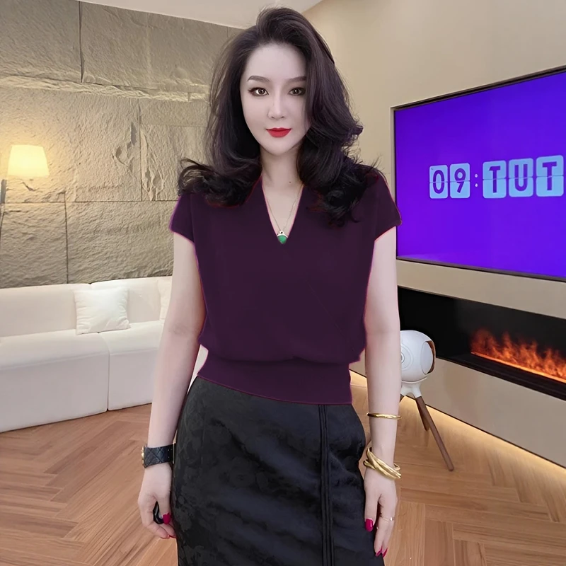 轻熟风气质交叉V领坎肩针织衫女装2025新欧货显瘦百搭设计感上衣