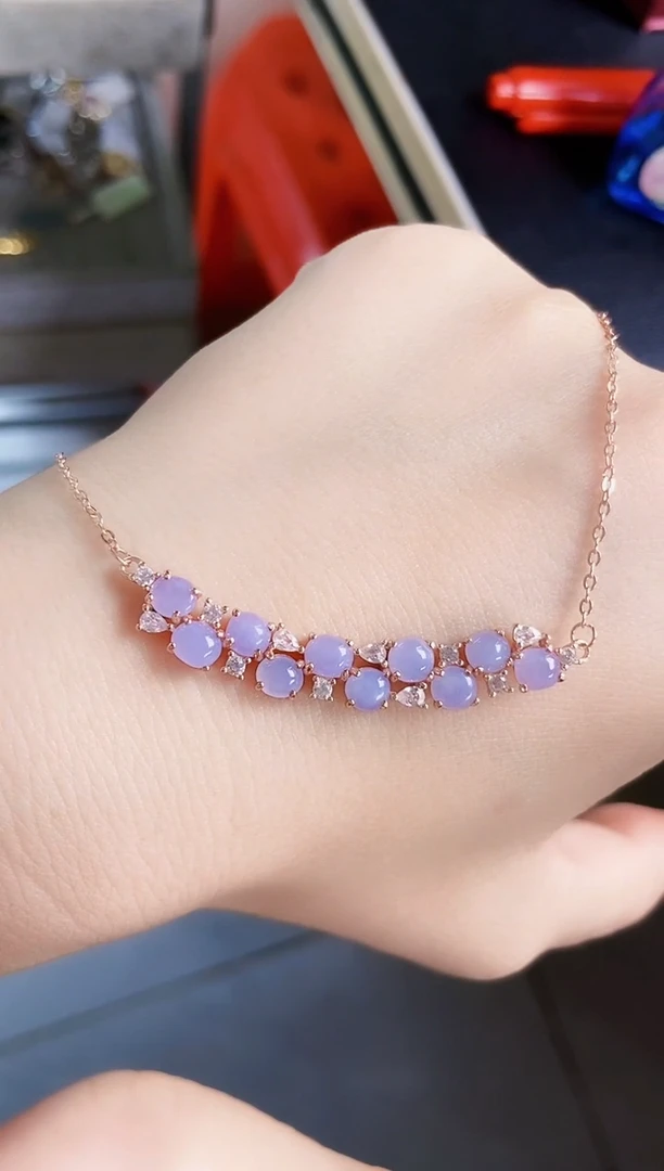 翡翠银S925镶嵌颈饰123489