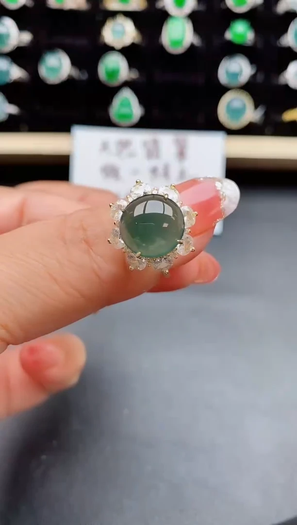 【闪购商品】翡翠戒指银S925镶嵌5080580