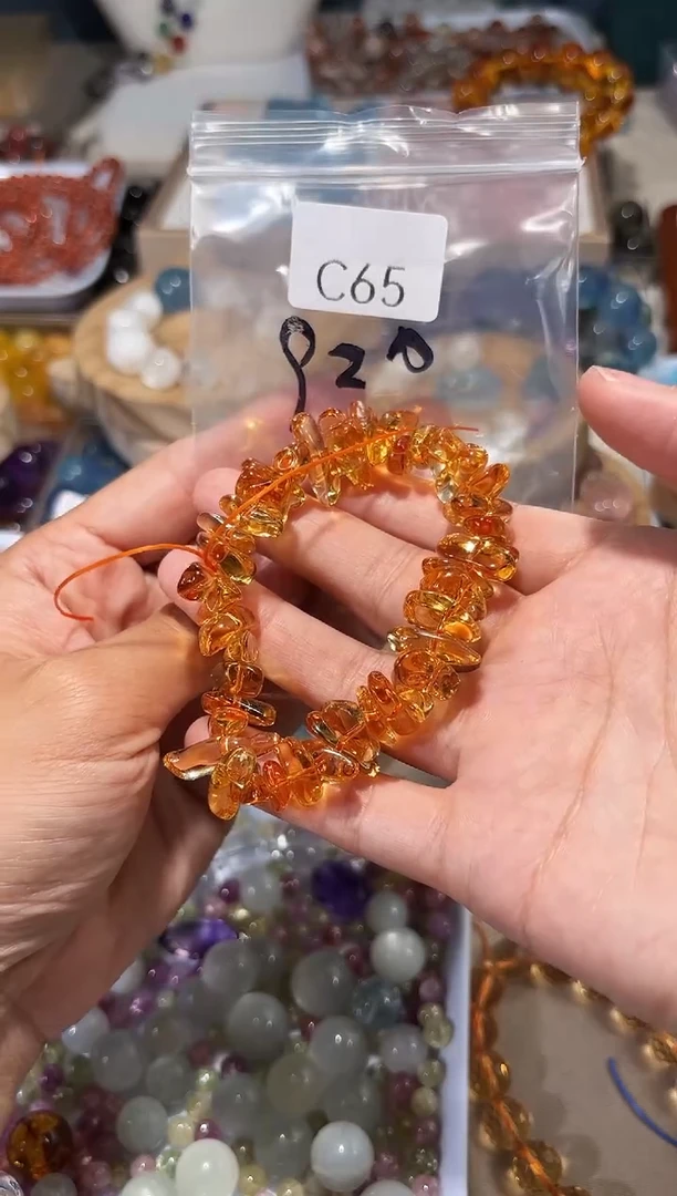 水晶手串未镶嵌静*?C65黄水晶随行拍10