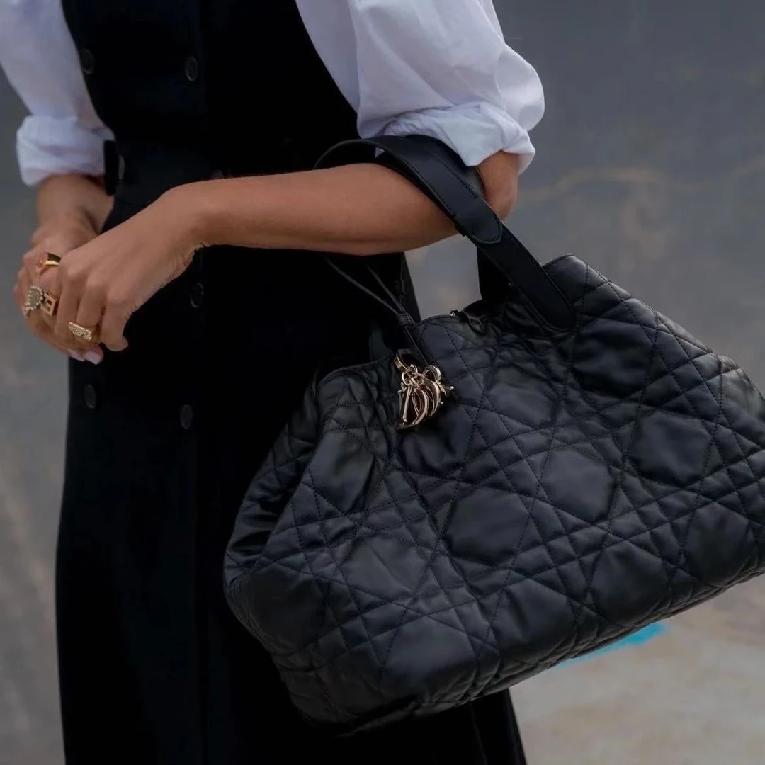 95新 DIOR/迪奥 坤球奢选迪奥黑金大号toujours手提包