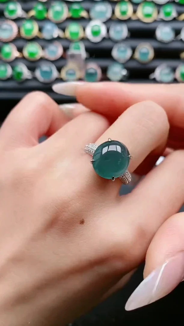 【闪购商品】翡翠戒指银S925镶嵌111111111