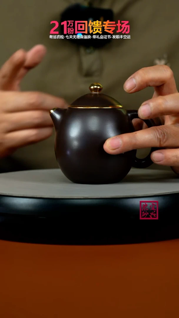 茶壶紫砂蒋静明赤龙血砂描金龙蛋220CC