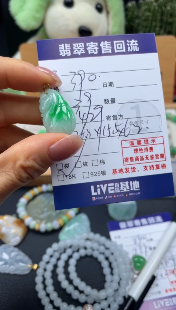 颈饰18K金镶嵌翡翠10150361