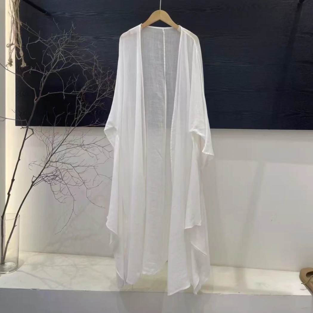 新款欧若风苎麻防晒长款开衫