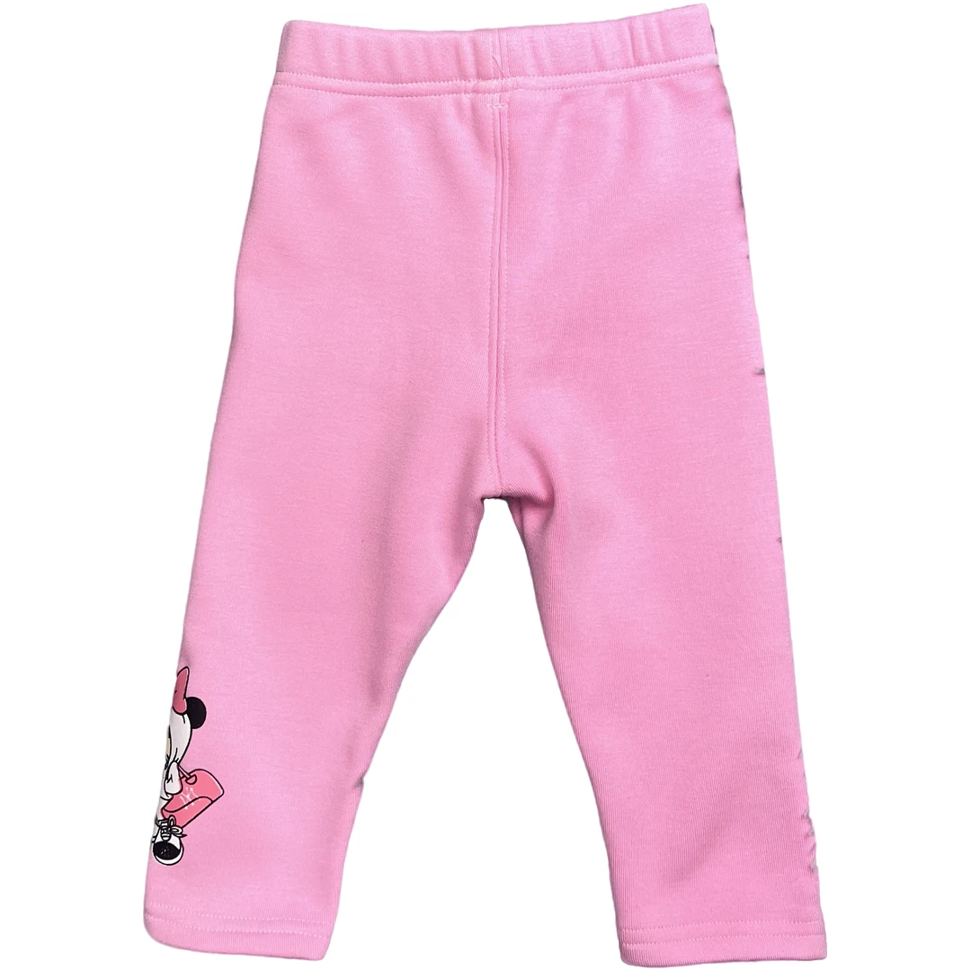 儿童秋冬款纯色印花加绒卡通风打底裤可爱针织牛奶绒休闲裤