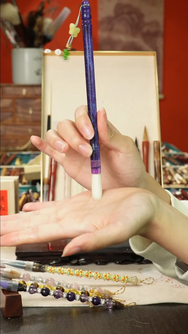 孤品高货毛笔链接 清水试笔 蘸墨不退