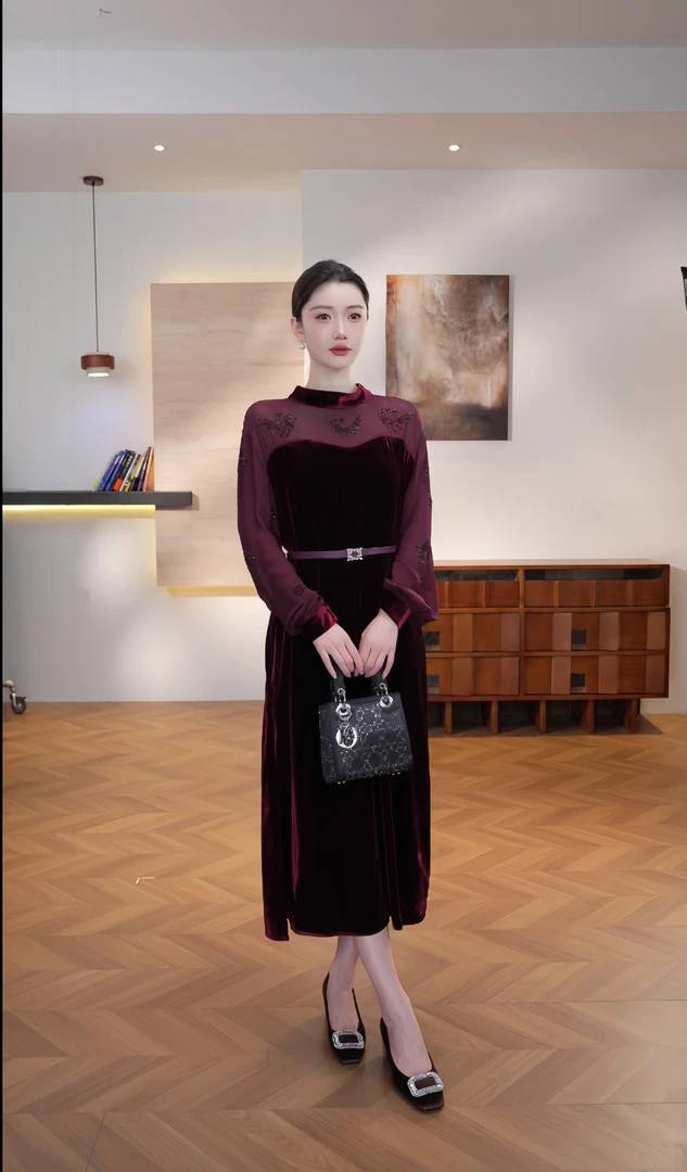 【WW】秋季设计师轻奢法式女士连衣裙 GS-57530