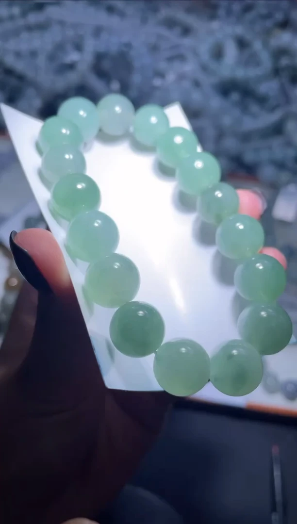 【闪购商品】定制翡翠未镶嵌天然缅甸A货翡翠手串35