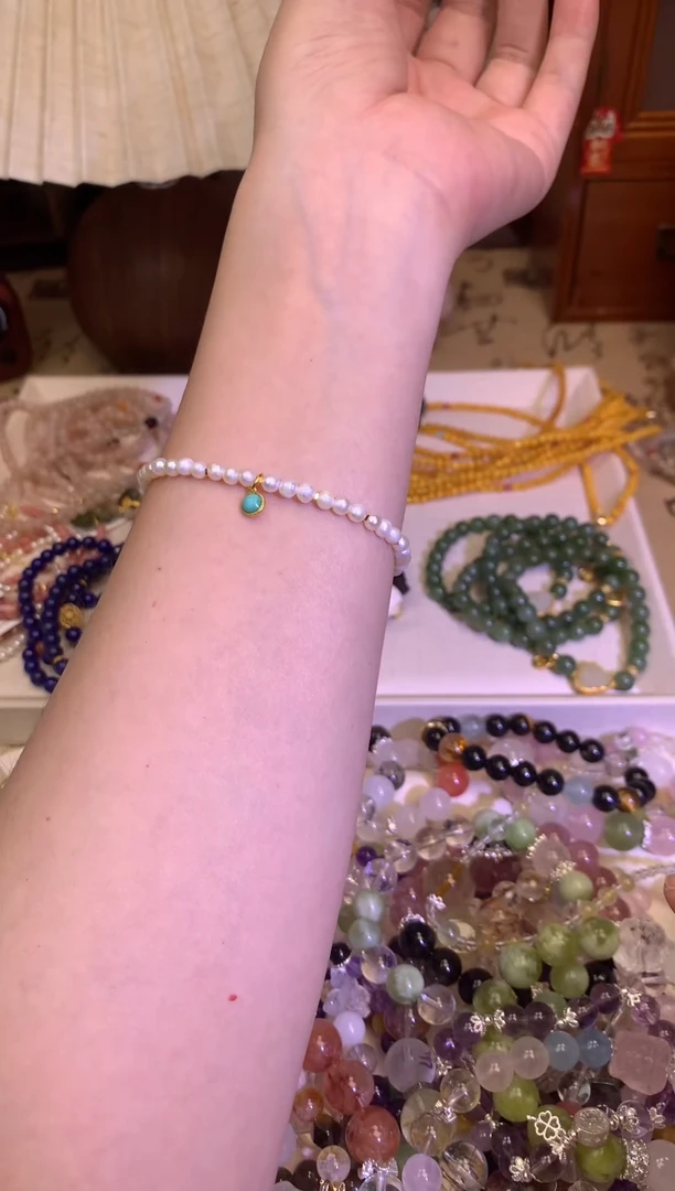 淡水珍珠手绳银S925镶嵌209