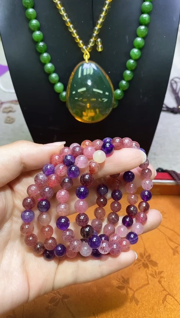 石英质玉手链未镶嵌多样性发一件394