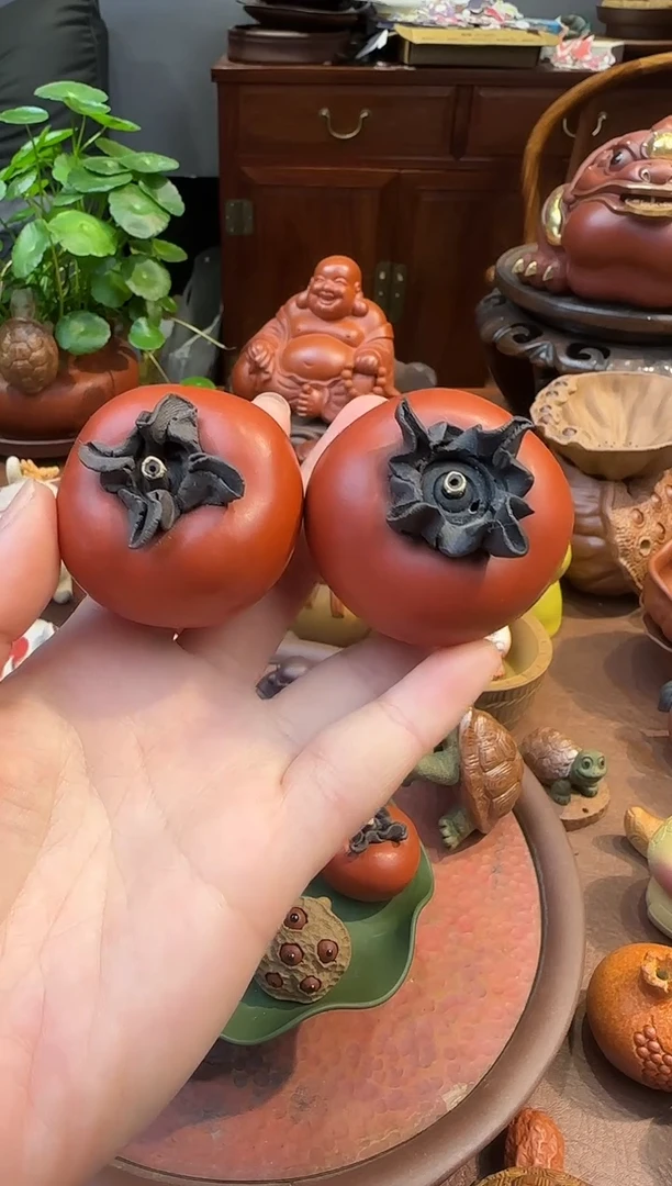 紫砂茶宠紫砂大号柿子