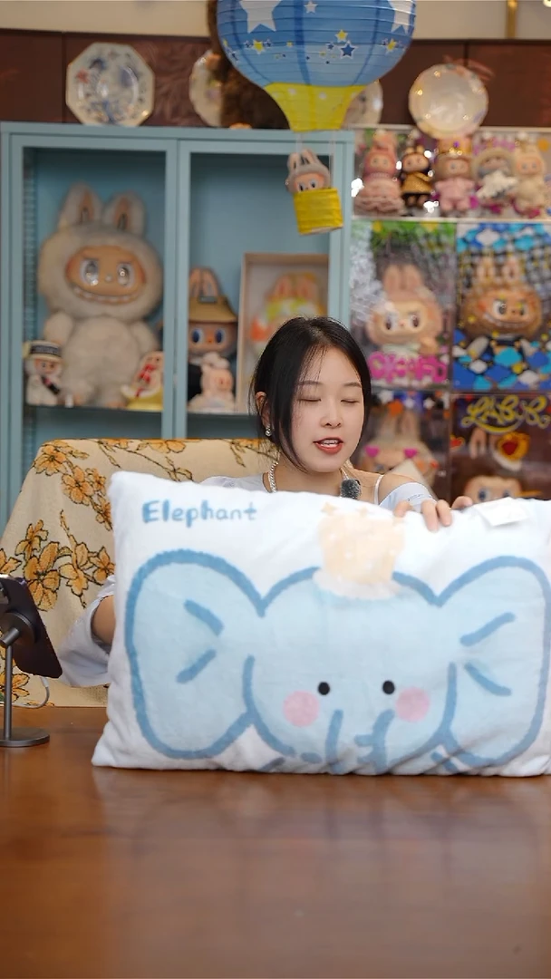 53-牛奶绒儿童豆豆枕40x60cm 蓝色