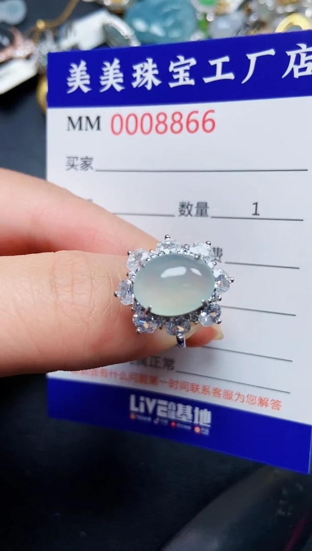 翡翠银S925镶嵌颈饰8866