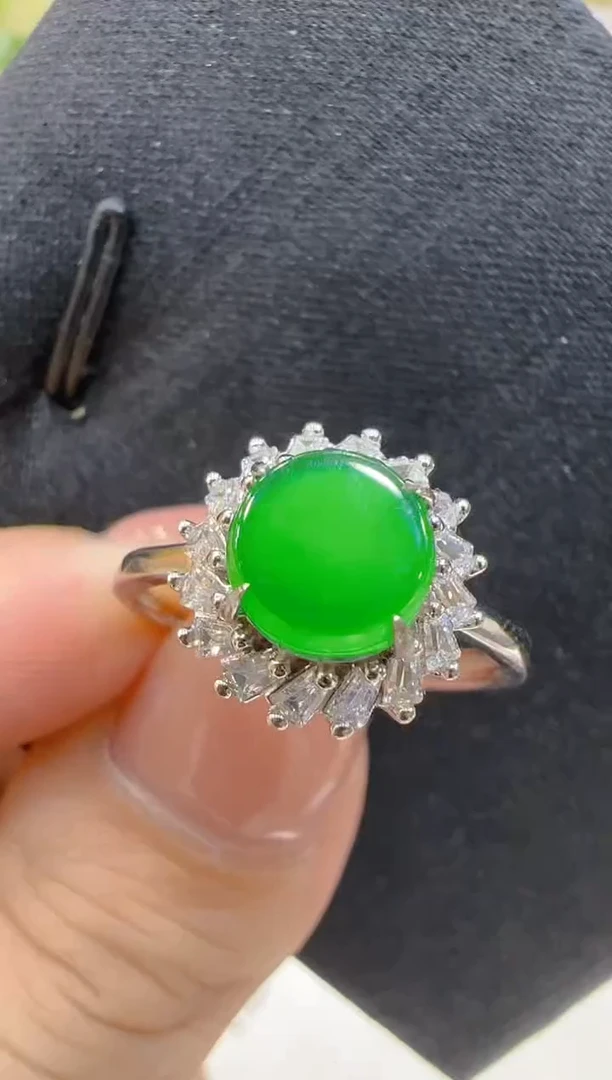 银S925镶嵌戒指翡翠多样性团购发一件
