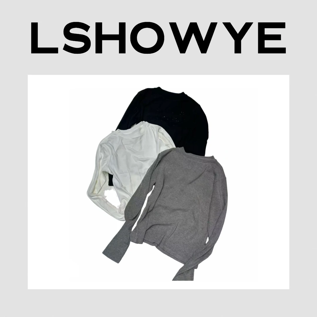 LSHOWYE｜圆领烫钻长袖T恤 1671ZM