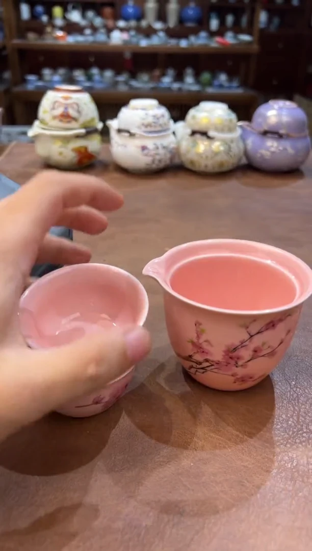 真的很便宜超好看会开片的旅行茶具