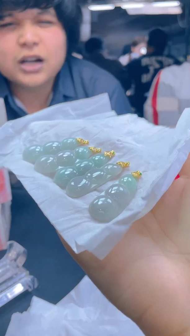 【闪购商品】定制翡翠银S925镶嵌翡翠豆子/多样性发一/569359