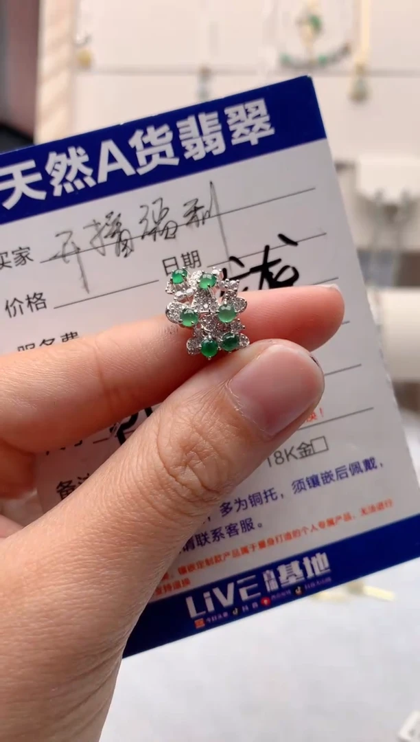 【闪购商品】翡翠戒指银S925镶嵌1号