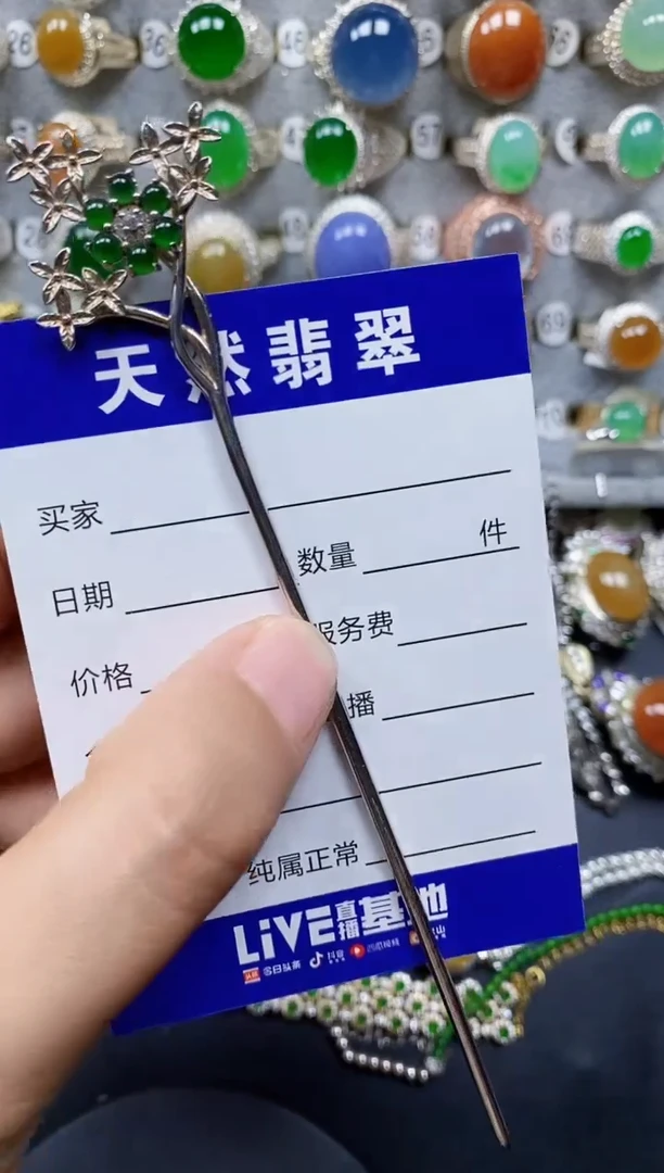 翡翠银S925镶嵌颈饰0220