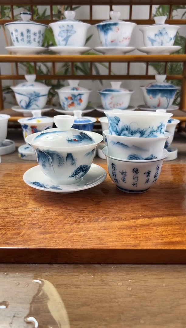 紫****?全品高冰山水150ml三才+山水+牡丹+定风波主人杯