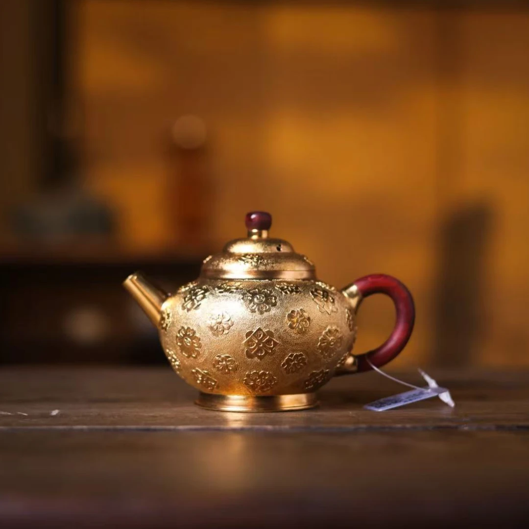 【野陶器】南絮-宝相花镀金银壶（南絮0001）