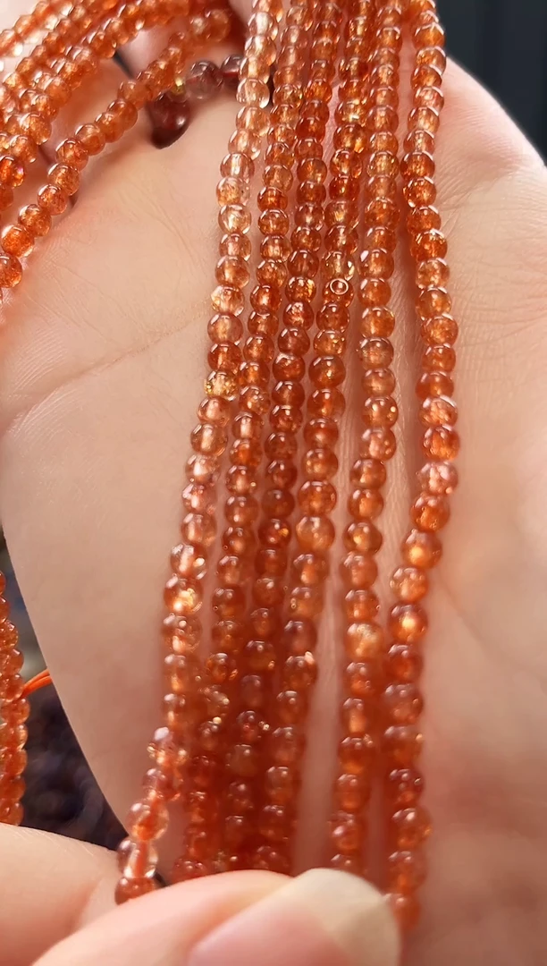 未镶嵌手链日光石金太阳三圈手串3mm【多样性发一】