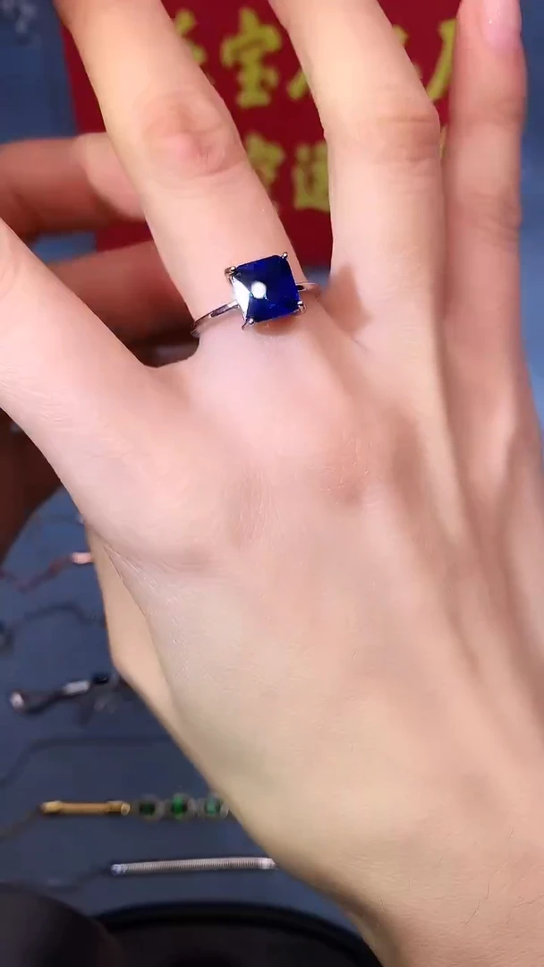 【闪购商品】蓝宝石戒指银S925镶嵌111111