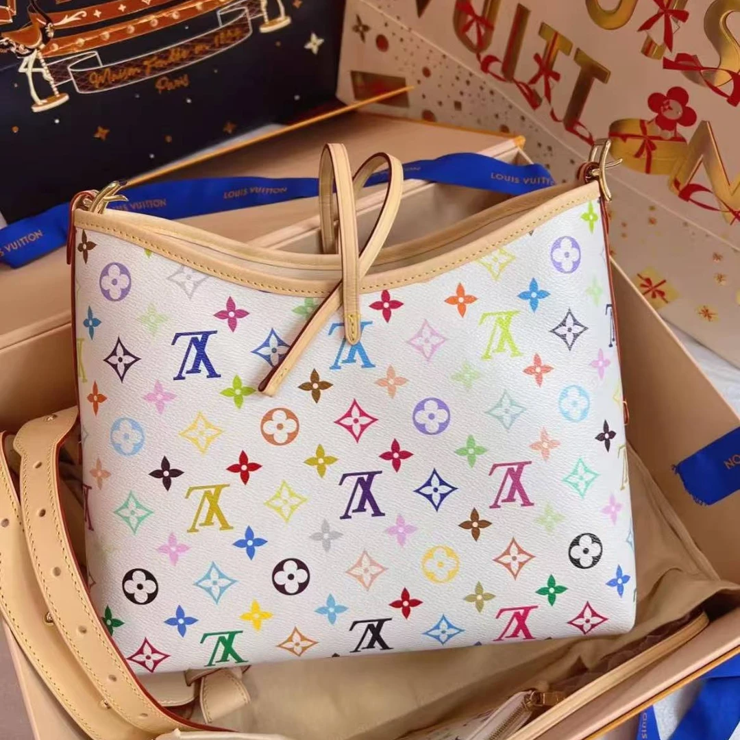 未使用 LouisVuitton/路易威登 蔚蓝中古/白三彩 carryall小号