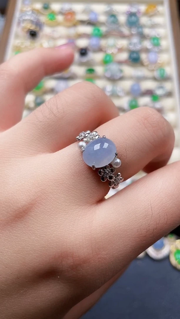 银S925镶嵌戒指翡翠203