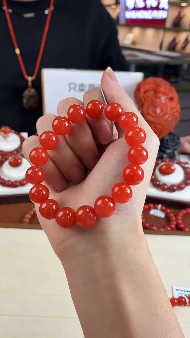 未镶嵌冰红手串12mm南红玛瑙一个/条