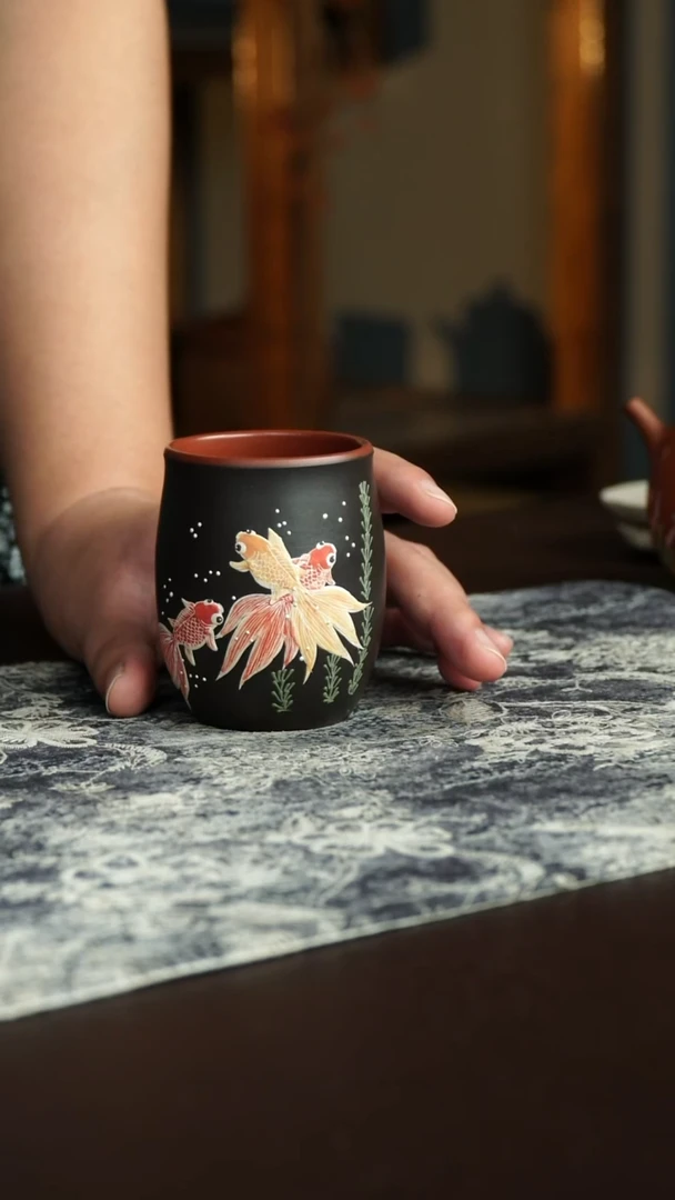 茶杯紫砂44号宜兴紫砂原矿作品