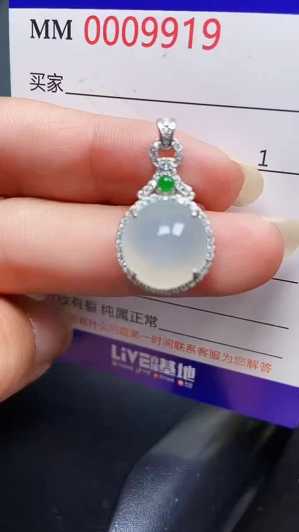 颈饰银S925镶嵌翡翠9919
