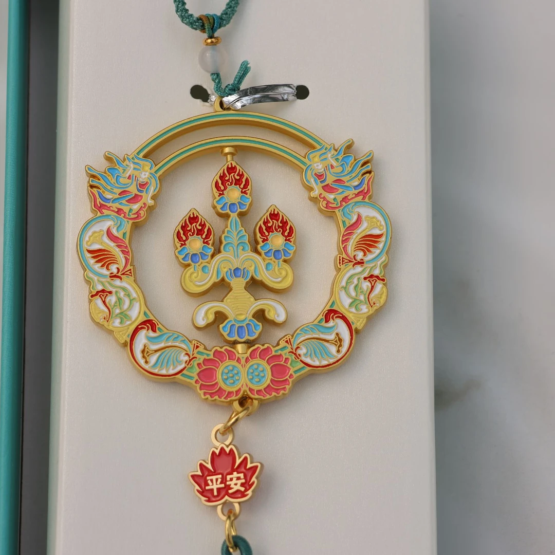 汽车挂件响堂文创纪念寓意宝相莲花