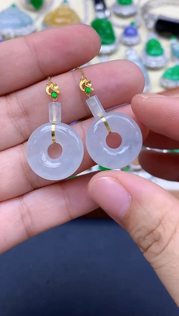 18K金镶嵌翡翠耳饰263-中国好珍宝