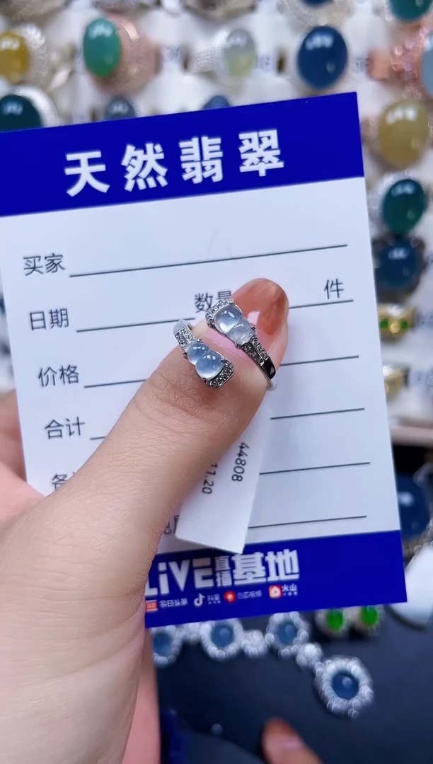 银S925镶嵌戒指翡翠55