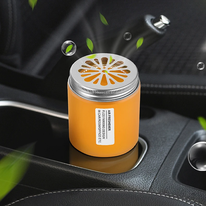 固体车载香水香薰高级感铝盖玻璃瓶车载香薰创意固体车载香膏星彩