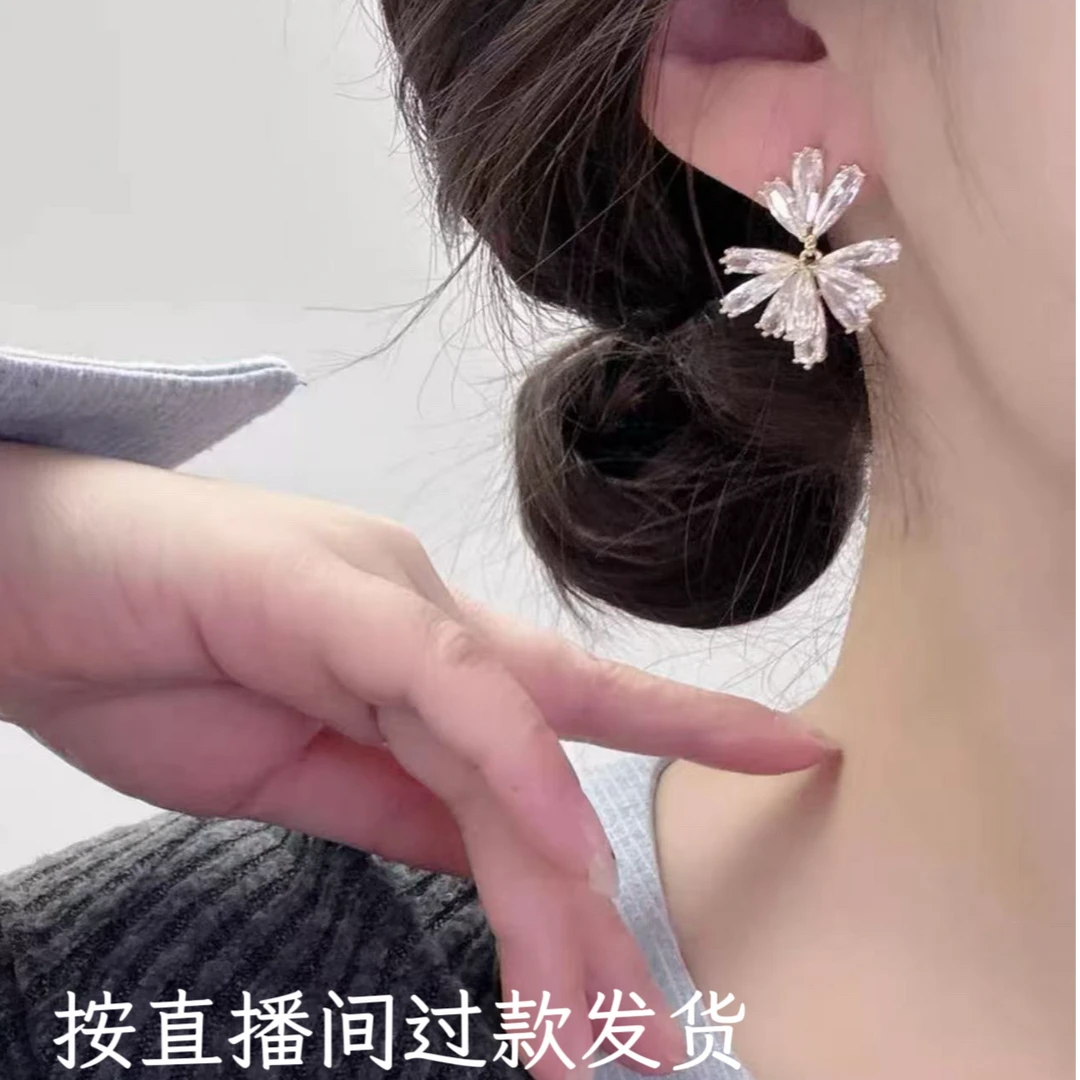 铜合金锆石耳饰 里2502时尚耳饰