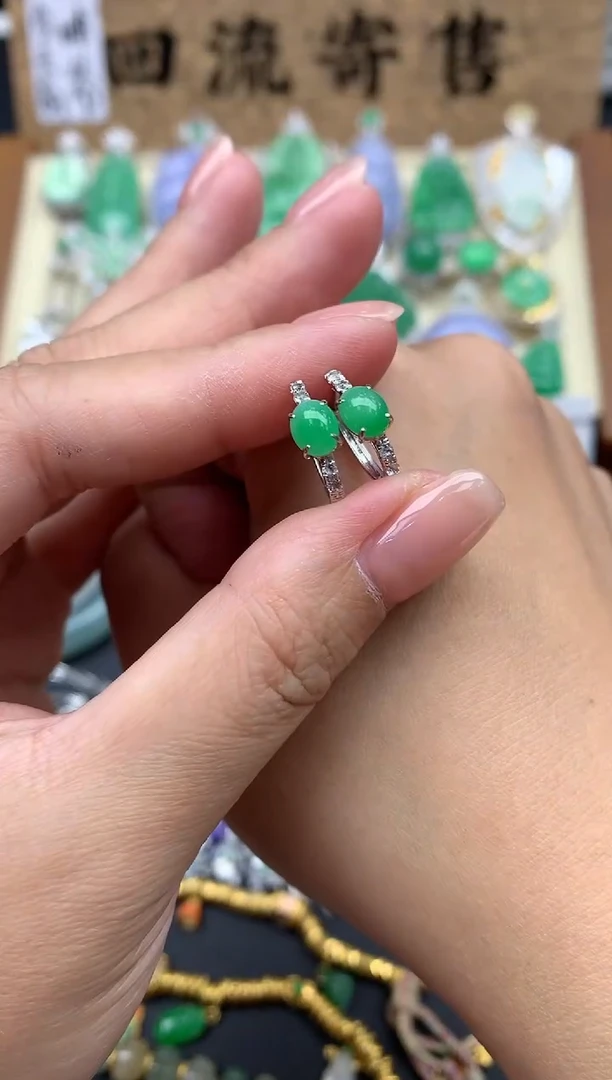 【闪购商品】翡翠耳饰18K金镶嵌169-中国好珍宝